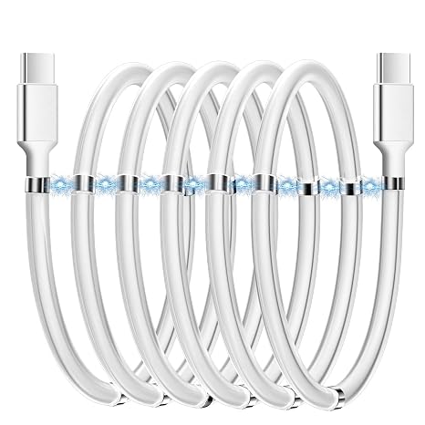 AICase Magnetic Charging Cable, Type C to Type C (3.3 FT) Super Organized Charging Magnetic Absorption Nano Data Cable for Samsung S23/S22/S21/S20 Ultra, MacBook Pro/Air, iPad Pro 12.9 11 Air Mini