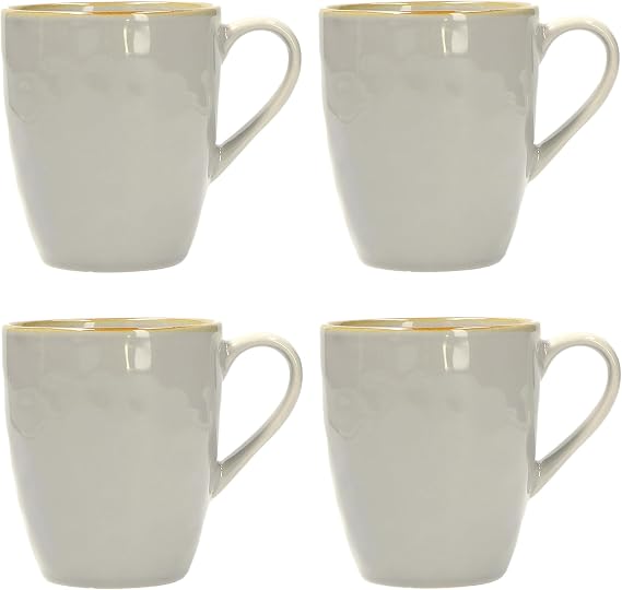 Rose Tulipani Concerto Mugs, Set of 4, 430ml Each (Pearl Grey)