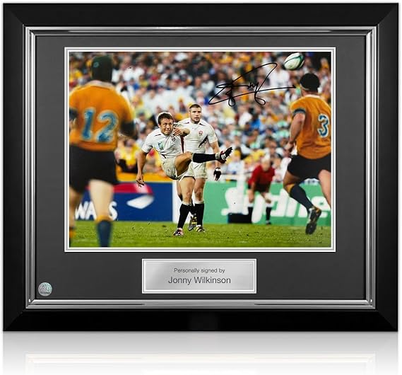 Jonny Wilkinson Signed England Rugby Photo: Moment Of Glory. Deluxe Frame