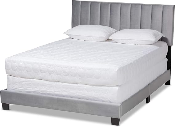 Baxton Studio Beds (Box Spring Required), Full, Grey/Black