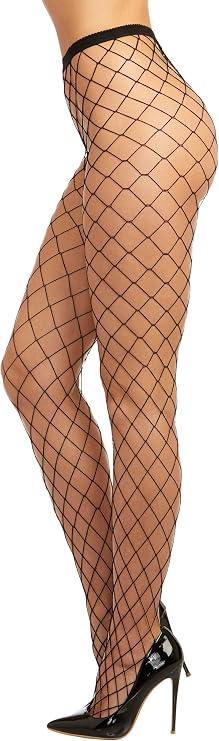 Dreamgirl Womens Sheer Thigh High Pantyhose Hosiery Nylons Stockings with Comfort Lace Top Anti-Slip Silicone Elastic Band