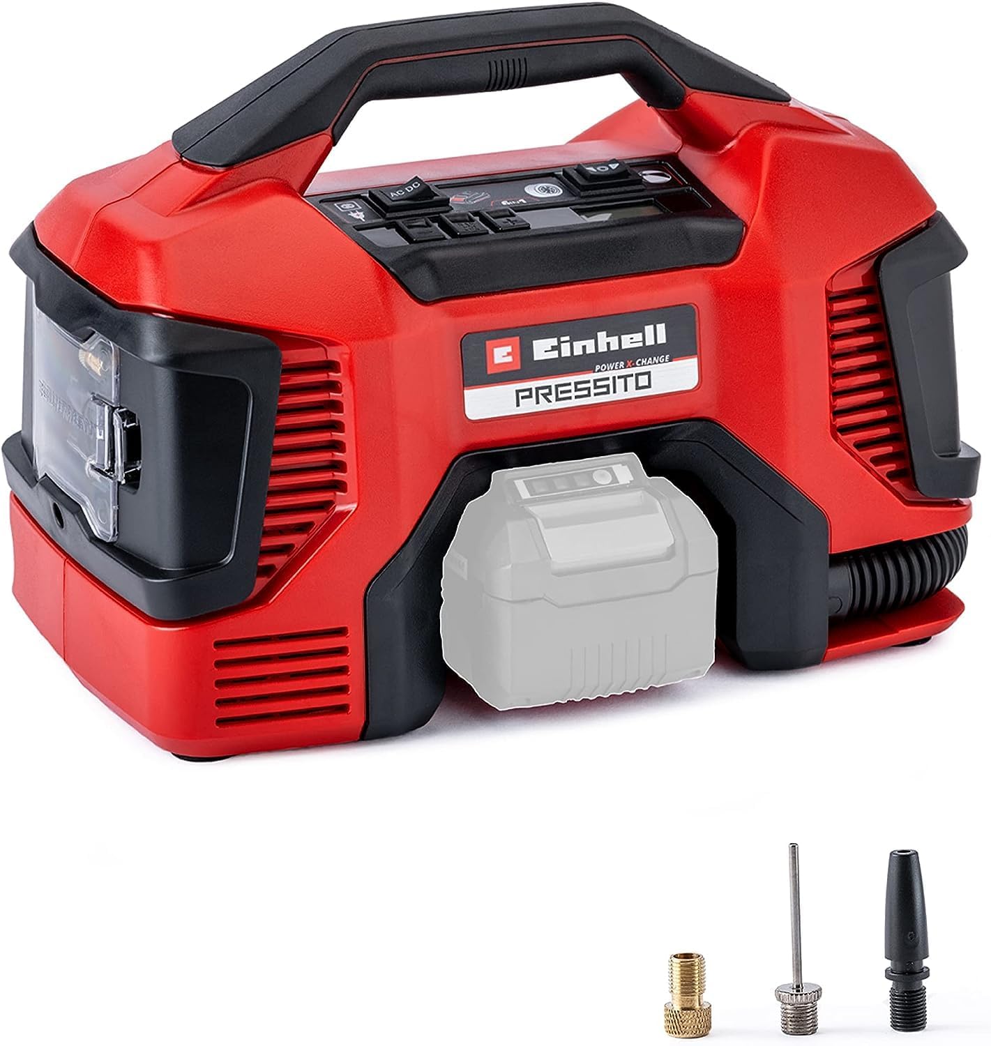 unanimously pressito power x-change hybrid compressor 18 v max. 11 bar 31 cm hose length incl. 3-piece set adapter set without battery