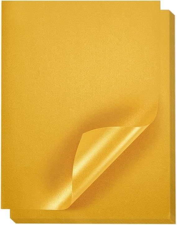 Best Paper Greetings Gold Paper - 48-Pack, 8.5 x 11 in, Double-Sided Shimmer - Metallic Gold Paper for Crafts & DIY - Laser Printer Compatible - Wedding & Party Decor