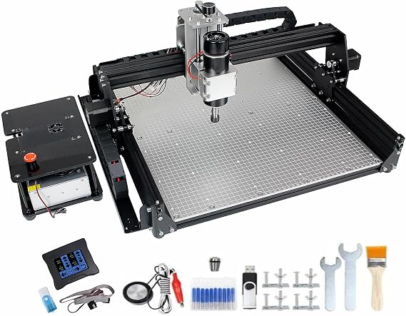 CNCTOPBAOS 3 Axis 4540 500W CNC Router Engraving Machine with Aluminum Table/GRBL Touchscreen Offline Controller/Limit Switch/E-stop,Carving Milling Cutting Metal Wood Stainless Steel Acrylic PCB PVC