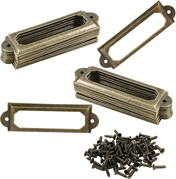 Bivethoi Metal Label Holders, Bronze Antique, 6018 mm, 40 Pcs