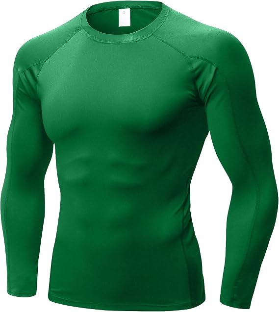 Men's Turtleneck Compression Shirts Quick Dry Workout Shirt Long Sleeve Undershirt Football Gym Base Layer Tops