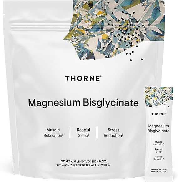 THORNE Magnesium Bisglycinate, Powdered Magnesium Formula, 30 Servings | Supports Restful Sleep, Muscle Relaxation, Heart Health & Metabolism*, Lightly Sweetened, NSF Certified for Sport