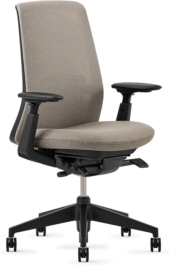 Haworth Soji Ergonomic Office Chair, Home Office Desk Chair, Clay | Computer Desk Chair with Seat Height Adjustment, Flexible Mesh Back, and Lumbar Support