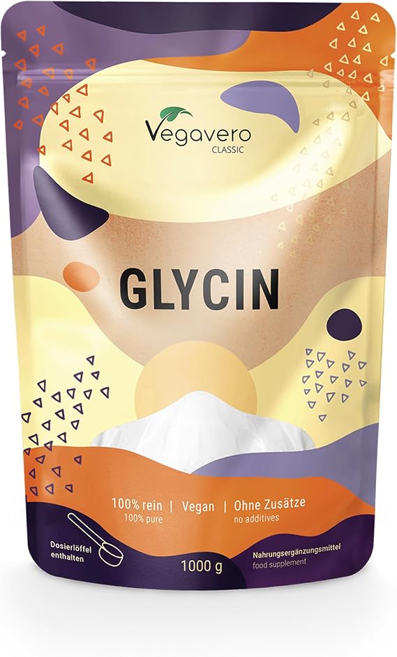 Vegavero Pure Glycine Powder 1 kg | 3000 mg Daily Dose | NO Additives, Lab-Tested | Recovery, Muscle & Collagen Synthesis | with Measuring Spoon | Vegan