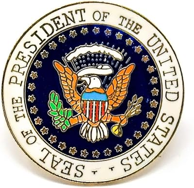 Presidential Seal Lapel Pin Round with White trim