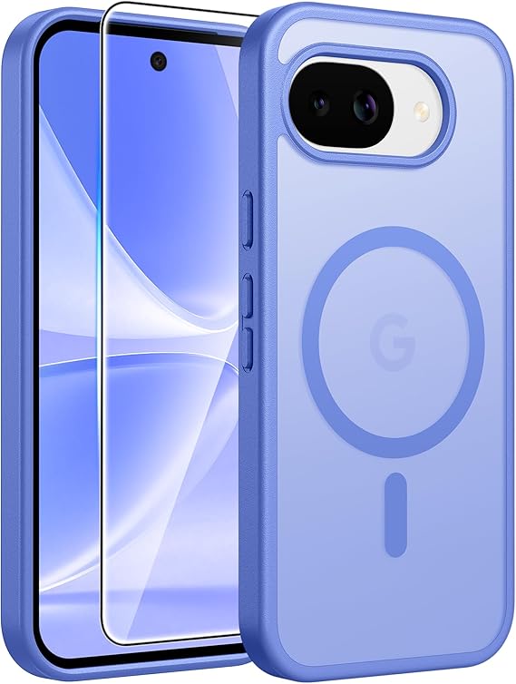 FNTCASE for Google Pixel 10a Case, Fit for Magsafe, with Screen Protector | Translucent Matte Magnetic Back, 14FT Military Grade Drop Protection, Slim Shockproof Protective Phone Cover, Ultramarine