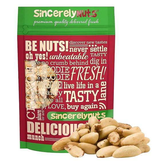 Sincerely Nuts Brazil Nuts Roasted and Unsalted - One lbs. Bag | Premium Healthy Snack Food | Whole, Kosher, Vegan, Gluten Free | Gourmet Snack | Great Source of Protein, Vitamins & Minerals