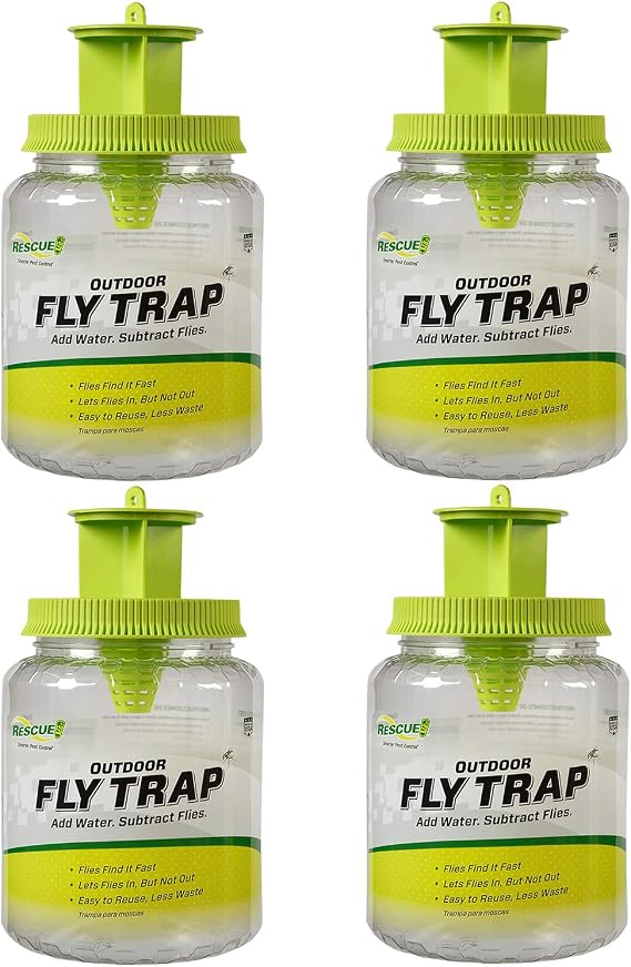 RESCUE! Outdoor Fly Trap - Reusable - 4 Traps