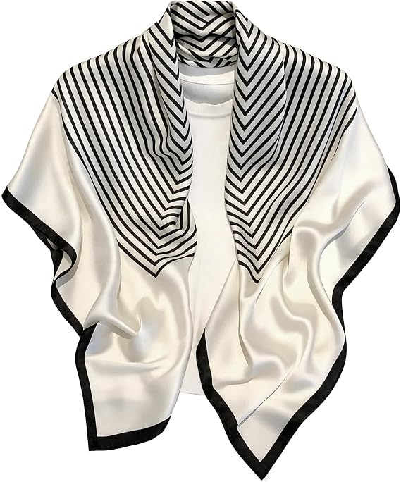 FairyCity Mulberry Silk Square Scarf for Women 35" Lightweight Hair Bandana