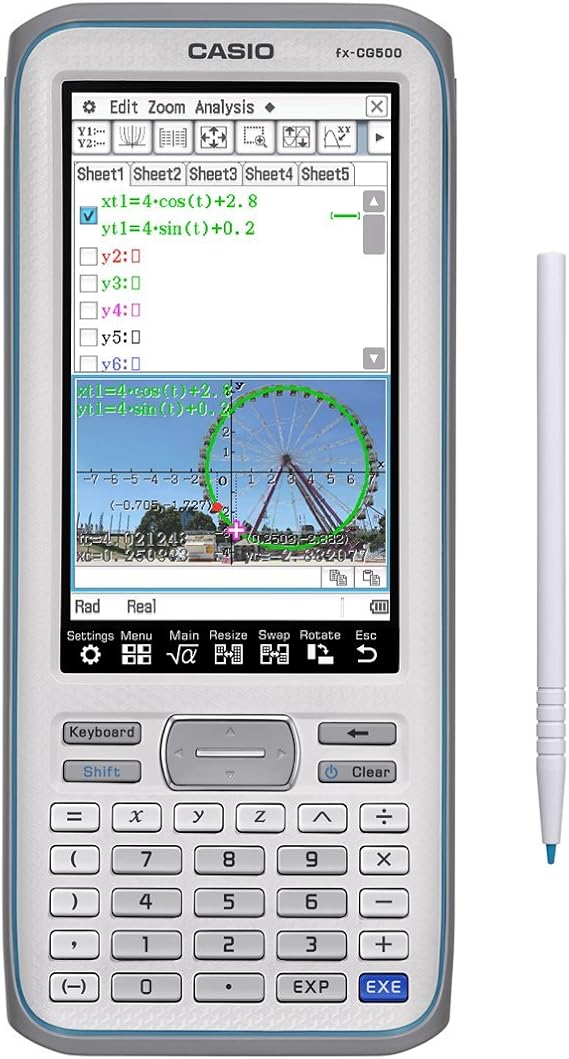 Casio fx-CG500 Graphing Calculator Touchscreen with Stylus | CAS Functionality, Drag-and-Drop | Ideal for Advanced Math, Calculus & Engineering