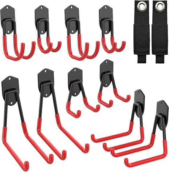 TORACK 12PCS Garage Storage System Hooks Wall Mount