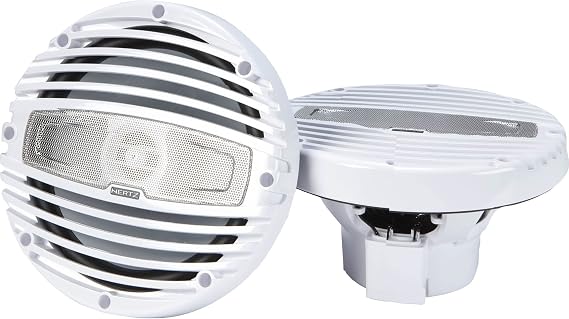 HERTZ HMX 8-TW - 8" 4-Ohm Coaxial Marine Speakers, White Grilles, Pair