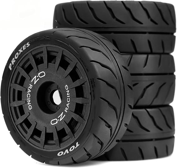 1/10 RC On Road Touring Tires And Hard Plastic Wheels 12mm Hex OD 68mm Street Racing for 1:10 Scale Rally Drift Car Tamiya TT01 TT02 Traxxas XV02 XV01 TA06 HPI KYOSHO PTG2 A959 4PCS (Black)