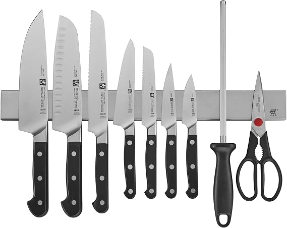 ZWILLING Pro 10-pc Knife Set With 17.5-inch Stainless Magnetic Knife Bar