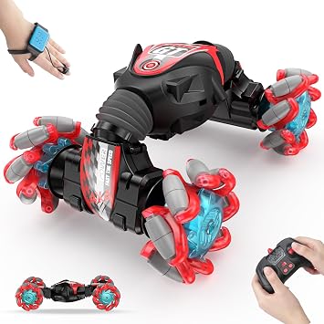 116 Gesture Sensing RC Stunt Car, Hand Controlled Remote Control Twist Cars with Light & Music, 4WD 360 Rotate Transform Drift, Gifts for 8-12 Kids Age 8 9 10 11 12 Yrs Old