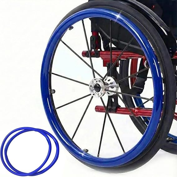 Wheelchair Wheel Covers 24in Push Rim Non-Slip Silicone | 24 inch wheelchair push rim covers, food-grade silicone, non-slip wear-resistant grip, 1 pair, easy to clean