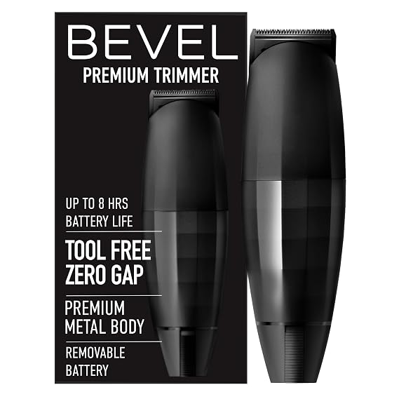 Bevel Beard Trimmer for Men, Black Edition Cordless Trimmer