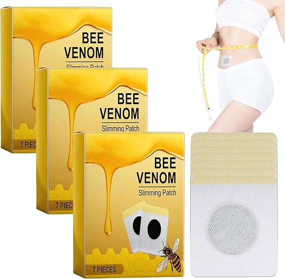 Bee Venom Slimming Patches, Bee Venom Patches, Bee Venom Lymphatic Drainage & Slimming Patches, Body Curves Body Shaping Stickers Lymphatic Patches for Women and Men Body Slim (3 Pack)