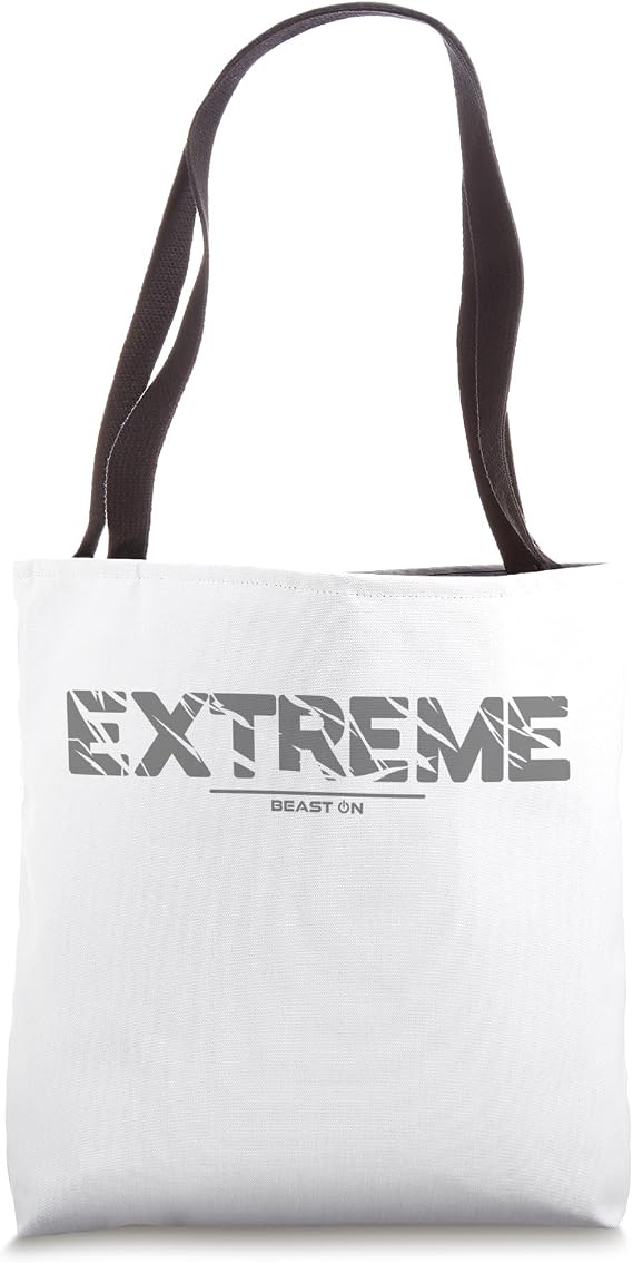Extreme Fitness Workout Grey Writing Women Men Training Tote Bag