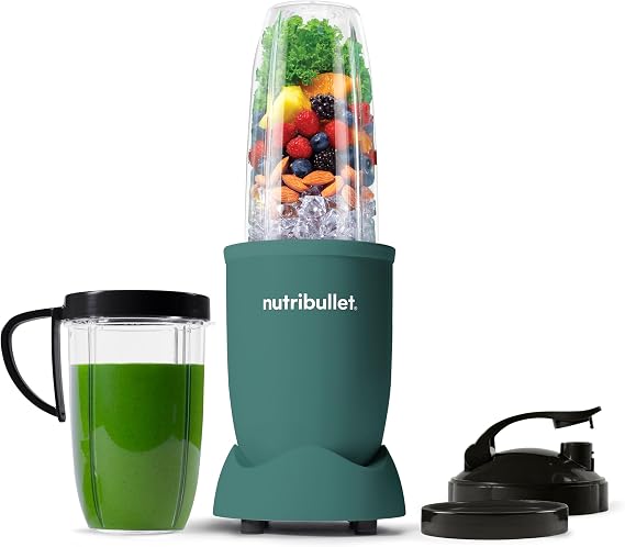 nutribullet Pro Personal Blender, Shakes, Smoothies, Food Prep, and Frozen Blending, 32 Ounce Cup, 24 Ounce Cup, Flip-top Travel Lid, 900 Watt, Matte Eucalyptus, NB9-0901EUC