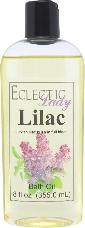 Lilac Bath Oil, Scented Body Oil, Relaxing, 8 oz