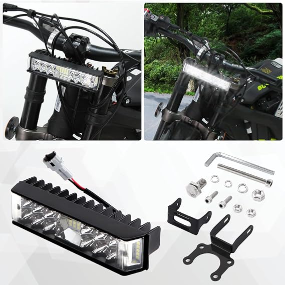 Headlight Kit, Plug N Play Light Bar Headlight for Sur ron Segway with Headlamp Mount Bracket, 6000-6500K Powersports Head Lamp Bulbs & Assemblies for Sur ron Segway