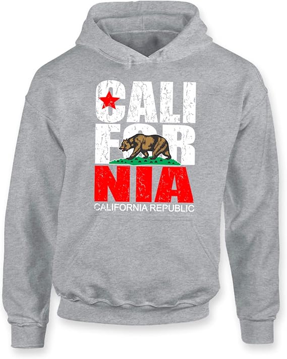 Camalen California Bear Flag Hoodie for Men Women, Pullover Sweatshirt, Soft Unisex Fit, for California Lovers, S-XXL