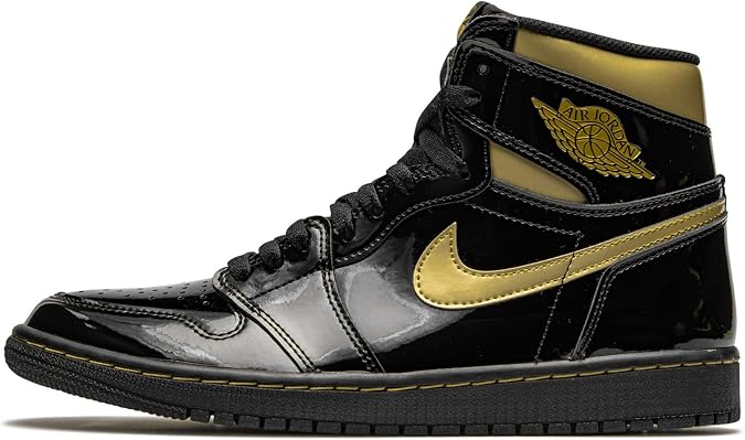 Jordan Mens Air Jordan 1 Retro High OG 555088 032 Black Metallic Gold - Size 7.5