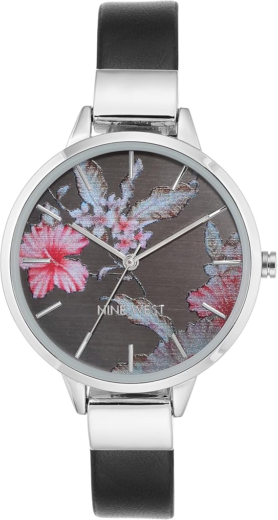 Nine West Women's Floral Dial Strap Watch  