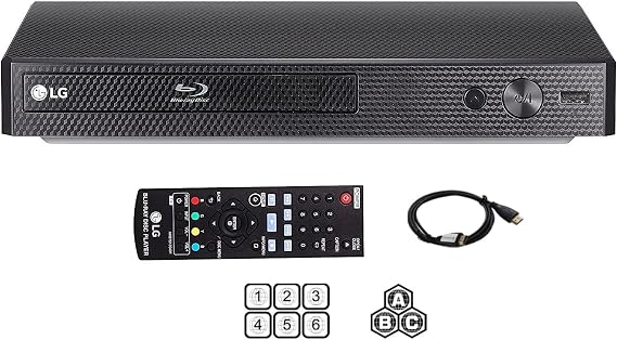 Region Free Blu-ray Player Compatible with LG BP Multi Region DVD Player 110-240 Volts with Dynastar 6 Foot HDMI Bundle