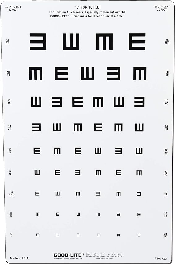 Tumbling E Wide-Spaced Distance Chart