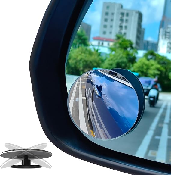 Car Blind Spot Mirror 2 Pack, Frameless Side Blindspot Mirror for Driver | Adjustable Angle, Rear Tire & Curb Visibility, Wide Angle Convex Glass, Frameless Design, Easy Install, Universal Fit