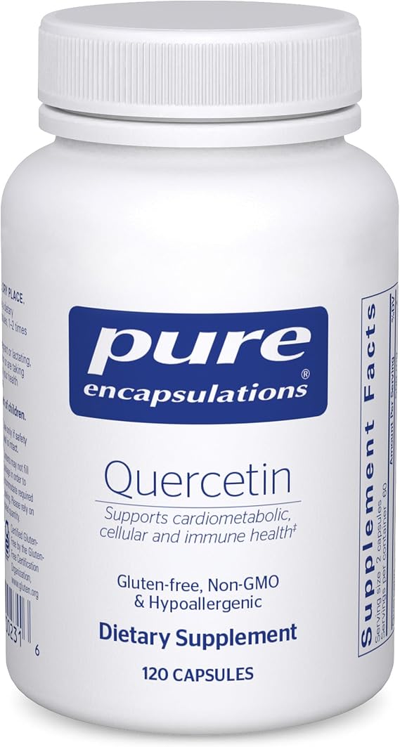 Pure Encapsulations Quercetin - 500 mg - Immune Support, Cellular Health & Heart Health* - Antioxidant Supplement - Gluten Free & Non-GMO - 120 Capsules