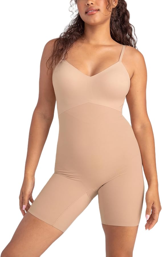 HONEYLOVE Low-Back Bodysuit Shapewear for Women with Built In Wireless Bra