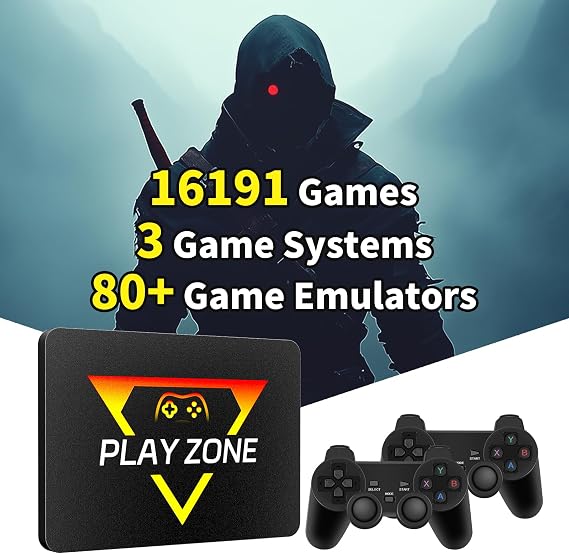 Game Console HDD with 3 Game Systems, Video Game Console with Built in 16191 Games, Emulator Console has 80+ Emulators, Game SSD for PC (Playzone-706-2)
