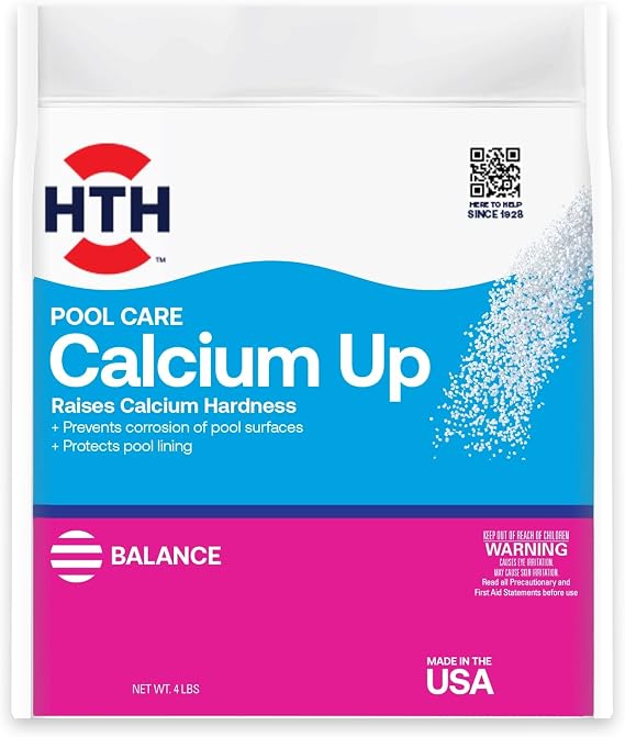 HTH 67059 Swimming Pool Care Calcium Hardness Up, Swimming Pool Chemical Protects Swimming Pool Surfaces and Liners, 4 Lbs