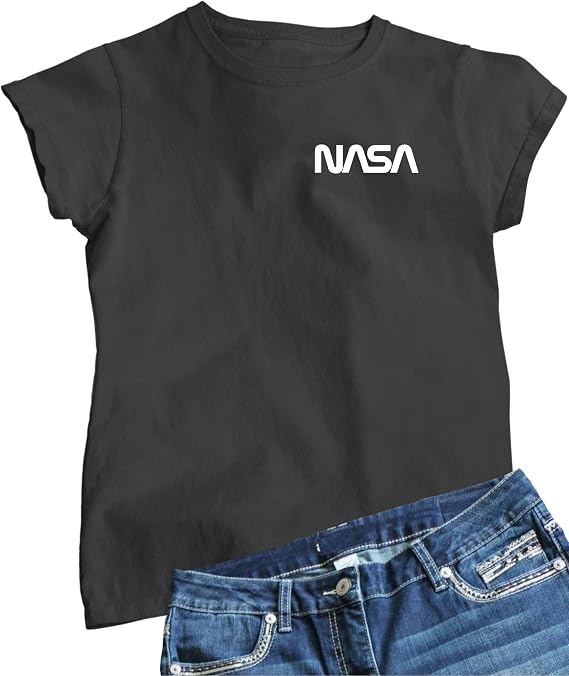 Go All Out NASA Worm Logo Left Chest Mens Women Youth T-Shirt