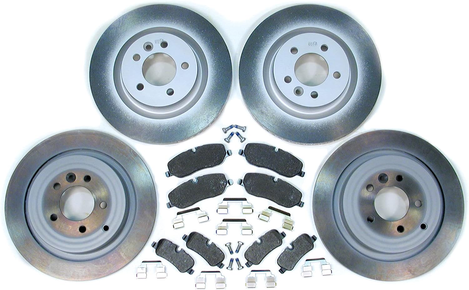 Front and Rear Complete Brake Kit with Genuine Brake Rotors and Pads for Land Rover LR3 2005-2009