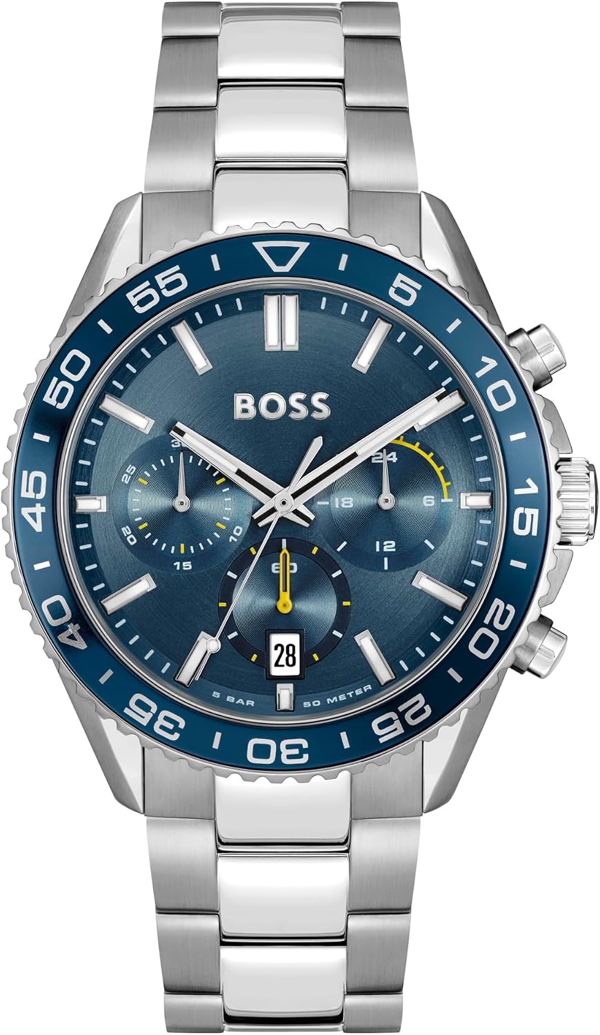 BOSS Chronograph Quartz Watch for Men RUNNER Collection with Stainless Steel Bracelet or Silicone Strap