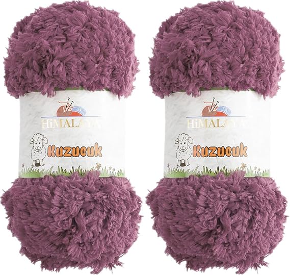 Himalaya Kuzucuk Col.85608 Fluffy Thick Yarn, Ultra Bulky, 100% Polyester, Extra Thick, Solid Color, 2 Ball Set, Approx. 7.1 oz 200 g, Spool Length: 26.4 ft 80 m