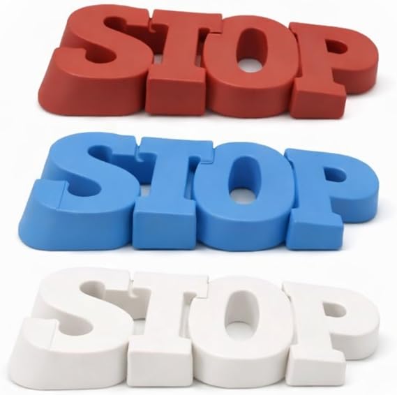 STOP Kapı Tutucu, Çikolata ve Beyaz Görünümlü PVC Malzeme Kapı Stoperi, Kaymaz Kapı Altı Tutucu, Kapı Kapanmasını Engeller, Dayanıklı Kapı Durdurucu, Ev Ofis Yatak Odası için Kapı Stoperi