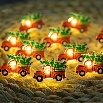 Mudder Red Truck String Lights 9.8 Feet 30 LED Red Twinkle Fairy Lights Christmas Tree Battery Operated Xmas LED for Bedroom Outdoor Christmas Tree Decoration Truck Style