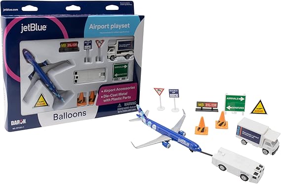 Daron jetBlue A321 Balloons Livery 12-Piece Airport Playset