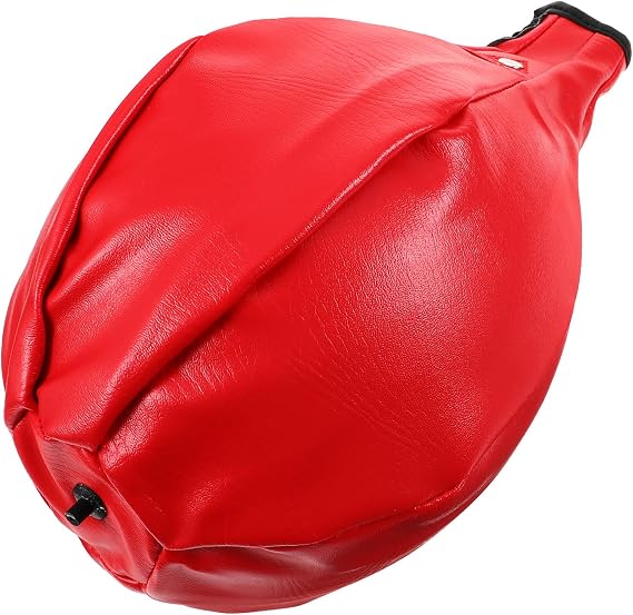 GLEAVI Pear-Shaped Boxing Reaction Ball Inflatable Quick-Response Bag Red Hanging Reflex Punching Ball for Home Training and Martial Arts Fitness