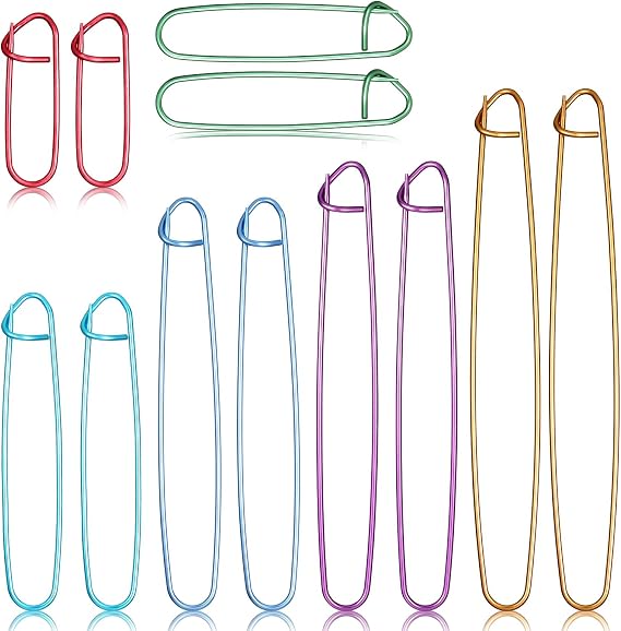 12 Pcs Stitch Holders for Knitting,Knitting Stitch Holders,Colorful Zinc Alloy Yarn Crochet Holder,Crochet Accessories Set for DIY Blankets,Scarves,Sweaters,and More